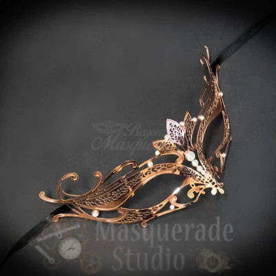 Womens Majestic Lotus Laser-Cut Filigree Metal Venetian Masquerade Mask [Silver] - Image 1 of 4