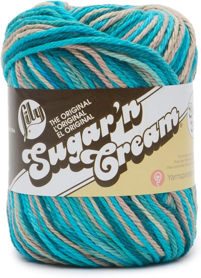 Lily Sugar'n Cream Super Size Ombres Yarn, 3 oz, Pebble Beach Ombre, 1 Ball - Image 1 of 1