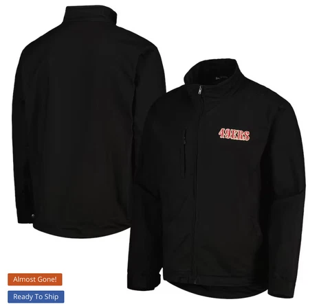 NFL San Francisco 49ers Black Fleece Full-Zip Jacket Dunbrooke   Size XL NWT J55 Cover