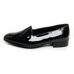 Mocasines de cuero sintético para hombre negro brillante únicos tacones bajos mínimos US6-US10.5 - Imagen 1 de 1