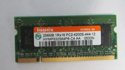 HYMP532S64P6-C4 HYNIX LAPTOP MEMORY 256MB 1RX16 PC2-4200S-444-12  - Image 1 of 4
