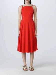 Theory Red Grenadine Lux Cotton Blend Strappy Dress Size 10 New with tag! - Picture 1 of 6