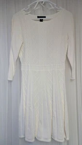 Lauren Ralph Lauren Kleid Zopfmuster Weiß Petite Medium Viskose - Bild 1 von 3