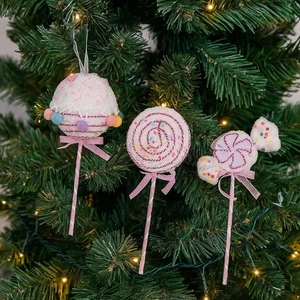 Foam Lollipop Hanging Ornaments Multicolor Christmas Spheres Festival - Picture 1 of 18