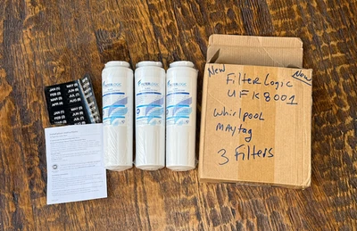 New Filter Logic FL-RF07 Lot  Of 3 SEALED filters Fit Maytag UKF8001 REPLACEMENT - Image 1 of 4