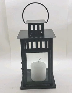 IKEA Almhult 20529 Lantern for Pillar Candle indoor/outdoor w candle black 11" - Picture 1 of 5