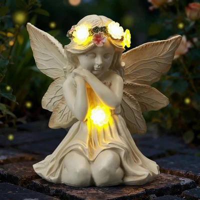 Solar Angel Garden Statue Outdoor Decoration with LED Lights Christmas Gift - Image 1 of 4