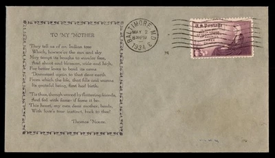 Mayfairstamps US FDC 1934 Mother's Day Thoms Moore First Day Cover aau_60467 - Image 1 of 2