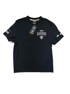 Nueva Camiseta BOSS x NFL Las Vegas Raiders Algodón Elástico - Negra Para Hombre Talla Pequeña - Imagen 1 de 16