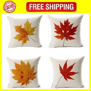 All Smiles Fall Throw Pillow 18" x (Pack of 4), Leaf - Picture 1 of 7