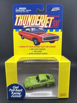 1999 Johnny lightning GREEN 1963 CORVETTE GRAND SPORT Thunderjets 500 PullBack - Image 1 of 3