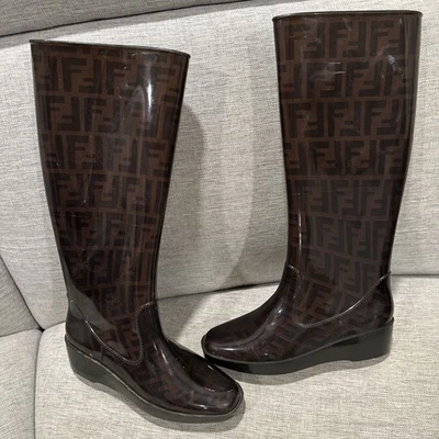 Fendi Zucca Monogram Rain Boots SZ 36 US 6 - Image 1 of 4