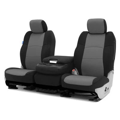 For Nissan Titan XD 16-21 Neosupreme 1st Row Black & Gray Custom Seat Covers - Image 1 of 4
