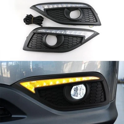 2x Luz antiniebla del parachoques delantero LED DRL lámpara intermitente para Honda CRV CR-V 2012-2014 Foto 1 de 4