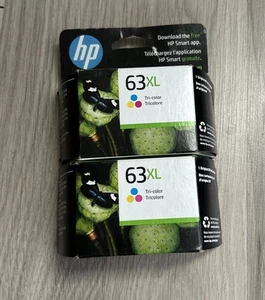 HP 63XL Tri Color Ink Cartridge Exp Feb 2024 & Sep 2023 - Afbeelding 1 van 6