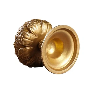 Brass Butter Lamp Antique Flower Buddhist Candlestick Tealight Holder - Picture 1 of 8