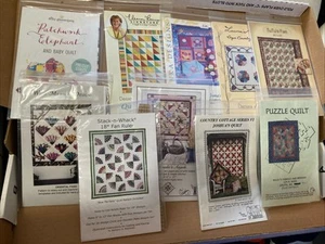 Vintage Lot Of 10 Assorted Quilt Patterns Patchwork Elephant Baby Quilts Crafts - Picture 1 of 11