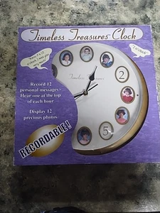 Timeless Treasures Clock Wall Mount 12 Photos w/ Recordable Message-New In Box - Picture 1 of 5