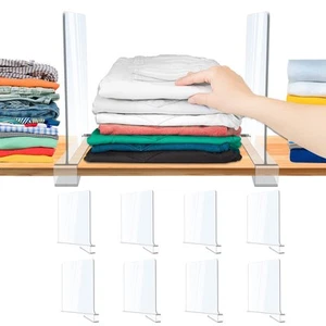Acrylic Shelf Dividers for Closet Organization, Clear Closet Shelf Separators... - Picture 1 of 8
