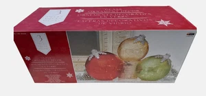 Costco Glass Ornaments Decor, 3-piece Set LED Light Up Christmas 1602178 NIB - Picture 1 of 4