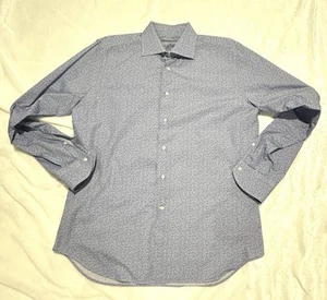 Canali Shirt Mens 42/16.5 Blue Long Sleeve Button Up Collared Dress Shirt Large - Picture 1 of 7