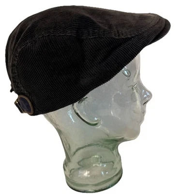 Gorra plana Stetson gris carbón pana hiedra con forro de algodón a cuadros talla grande Foto 1 de 4