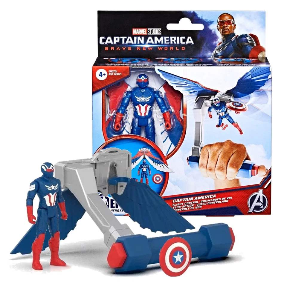 Figura Capitán América Brave New World Capitán América Control de Vuelo Héroe Épico 4" Foto 1 de 1
