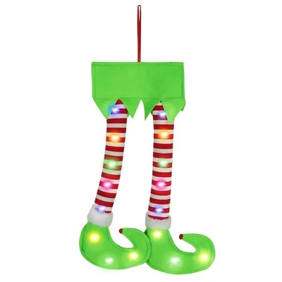 Рождественский эльф ноги декор w/светодиодные лампы вися украшение для автомобиля багажник Xmas подарок - Изображение 1 из 4