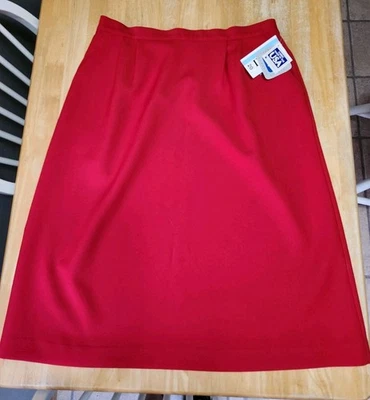 Falda Nikki Línea A Longitud Midi Para Mujer 20 Canales Rojo Bolsillos De Colección con Etiquetas Foto 1 de 4