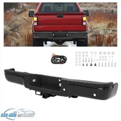 Rear Step Bumper For 2009-2014 Ford F-150 F150 Styleside with Tow Hook Hole Foto 1 de 4