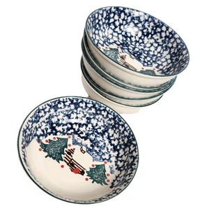 Lot 6 Cabin In The Snow Folkcraft Tienshan / Stoney Hill Soup Cereal Bowls 6.5" - Picture 1 of 10
