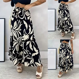 Women's Boho High Waist Maxi Party Skirts Summer A-Line Holiday Skirt Dress US - Picture 1 of 9