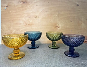 Anchor Hocking Colored Pedestal Sherbet Bowls - Picture 1 of 9