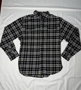 Jachs schwarz & weiß kariertes schweres Baumwollflanell Herrenhemd Größe Medium  - Bild 1 von 8