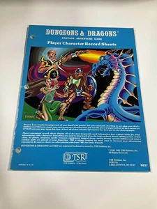 Hojas de registro de personajes reproductor de mazmorras y dragones 14 páginas TSR 9037 - Imagen 1 de 2