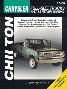 Chilton Repair Manual: Chrysler, Dodge & Plymouth Full-Size Trucks 1967-1988. - Picture 1 of 1