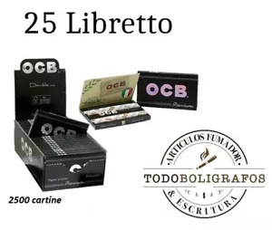 Cartine Corte Doppie Ocb Nero Black 1 Box Da 25 Libretti Di 100 Cartine - - Foto 1 di 4