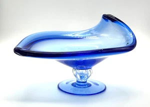 Standschale/Herzstück Kobalt Kunstglas gerollte Seiten 10" Länge - Bild 1 von 9