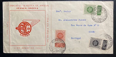 1950 Luanda Angola First Day Cover FDC To Portugal Philatelic Exhibition - Image 1 of 2