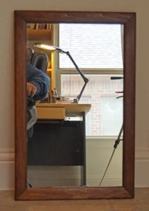 ANTIKER SPIEGEL & KIEFERNHOLZRAHMEN VOLKSKUNST PRIMITIVE AMERICANA HÜTTE ca. 30er Jahre - Bild 1 von 4