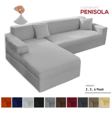 Copridivano CON PENISOLA DESTRA E SINISTRA salvadivano 2 3 4 POSTI ELASTICIZZATO - Immagine 1 di 4