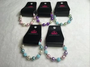 Kids Textured Bead 5pc Multi Bracelet Set Paparazzi New - Picture 1 of 6