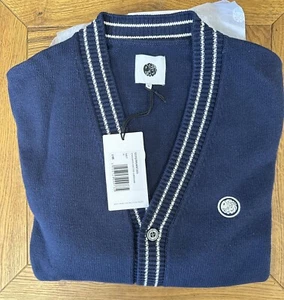 BNWT Pretty Green Navy Standards Knitted Cardigan Size M RRP £95 (2701) - Picture 1 of 4