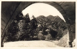 RPPC The Chimney Tops Seen From the Loop Underpass TN Tennessee Postcard - Picture 1 of 2