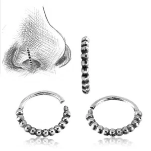 TRIBAL 20 G STERLINGSILBER KLEINE PUNKTE NASENRING 7,5 MM RING NASENSTECKER HELIX CREOLEN - Bild 1 von 1