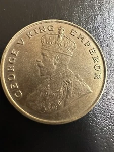 British India George V 8 Annas 1920 Dot B RARE #260 - Picture 1 of 3