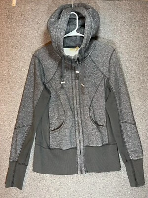 ZELLA Jacket Women's Large Gray Black Mixed Media Hoodie Full Zip Ladies. - Image 1 of 4