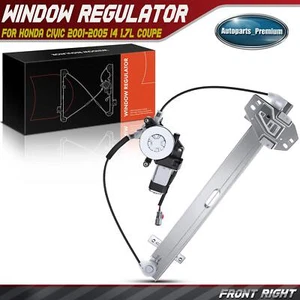 Power Window Regulator w/Motor for Honda Civic 01-05 Front Right Passenger Coupe - Picture 1 of 10