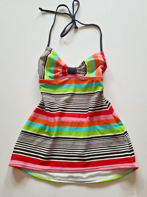 Hobie Bikini Tankini Swimsuit Top XS Bright Colors Stripe NWOT Travel SHIPS FREE - Image 1 of 4