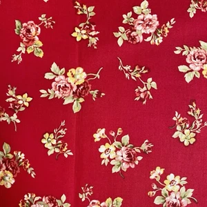 Rambling Red Roses Quilting Fabric Donna Wilder Stonehill Collection 44x43 - Picture 1 of 6